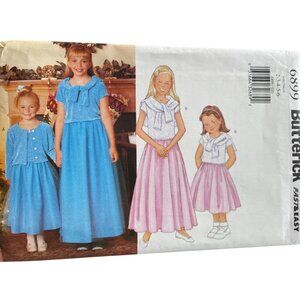 Butterick 6899 Sewing Pattern Sizes 2-6 Childrens Girls Cardigan Top Skirt UNCUT